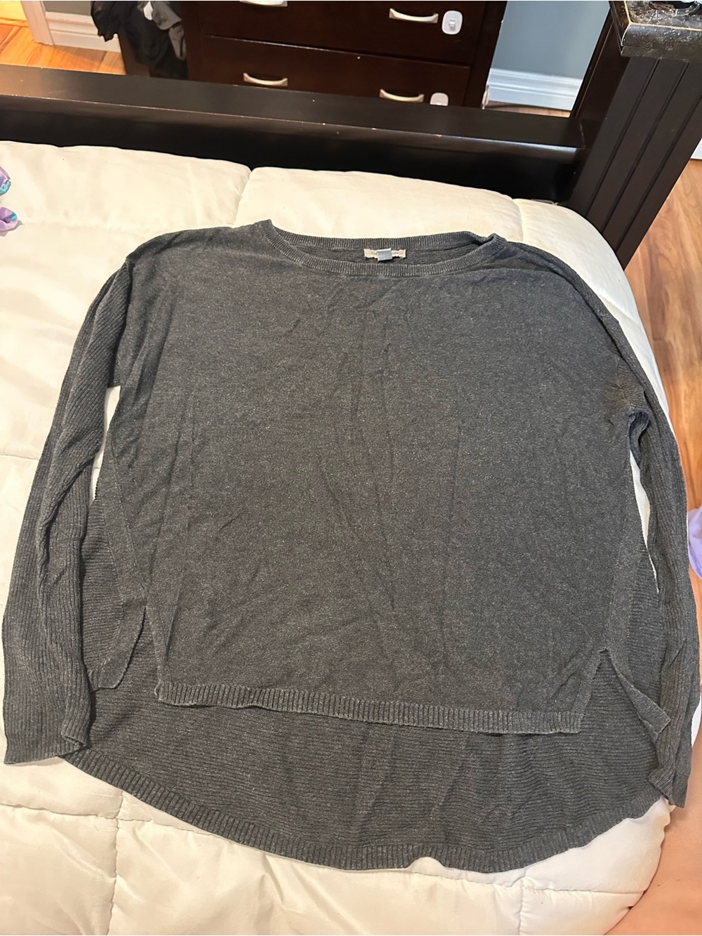 Calvin Klein Jeans Women's Scoop Neck Lightweight Sweater - Charcoal Gray